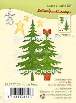 Afbeeldingen van LeCreaDesign® combi clear stamp Kerstbomen