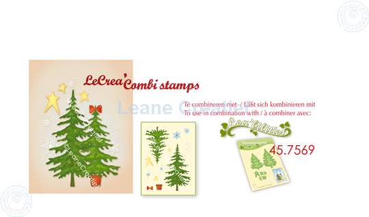 Picture of LeCreaDesign® combi clear stamp Christmas trees