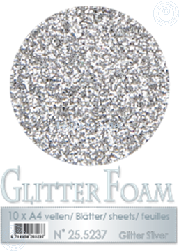 Afbeeldingen van Glitter Foam A4 sheet Silver