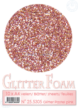 Afbeeldingen van Glitter Foam A4 sheet Pastel Pink