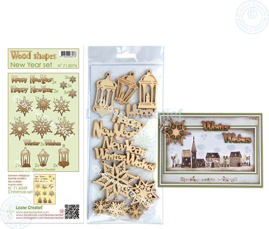 Picture of Wood shapes New Year set 35 pieces