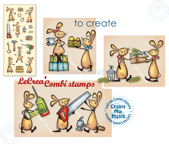 Bild von LeCreaDesign® Silikon Kombi Stempel Bunnies besondere Anlässe