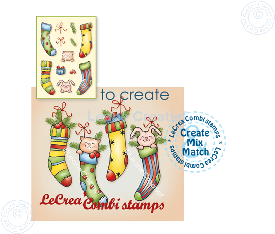 Image sur LeCreaDesign® tampon clair à combiner les chaussettes de Noël