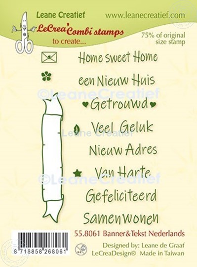 Afbeelding van LeCreaDesign® combi clear stamp Banner & Nederlandse teksten