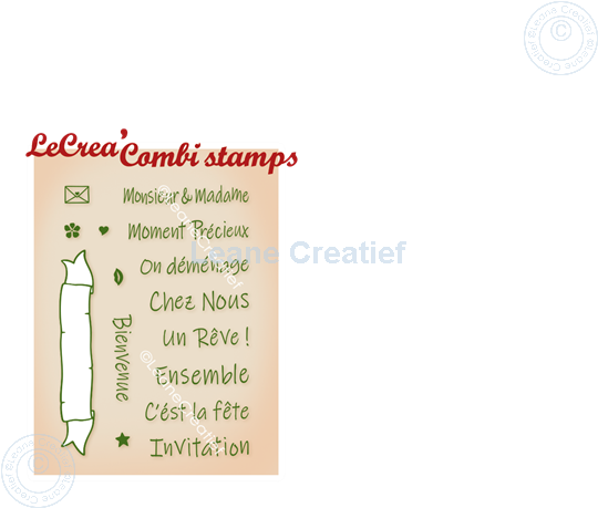 Afbeelding van LeCreaDesign® combi clear stamp Bannière & Franse teksten