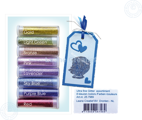 Image sur Assortiment de paillettes ultra fines de 8 couleurs en tubes