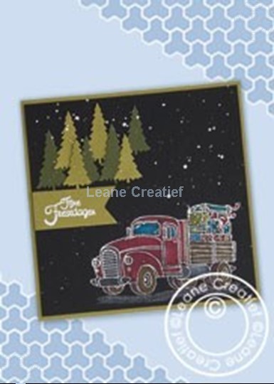 Image sur Christmas Truck on black card