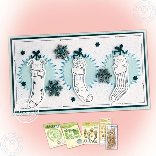 Afbeelding van Slimline card with 3 stockings