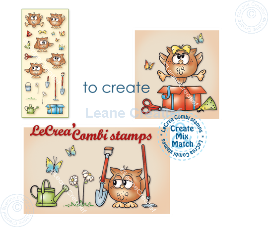 Bild von LeCreaDesign® Silikon Kombi Stempel Eulen-Owlies