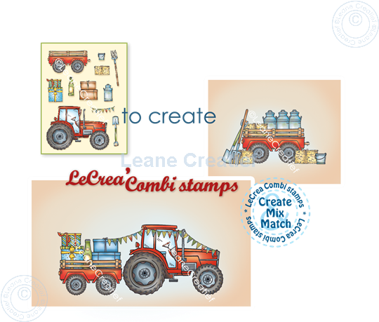 Picture of LeCreaDesign® combi clear stamp Tractor   
