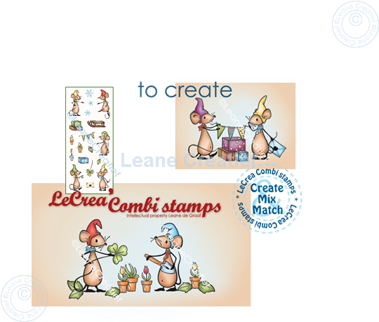 Bild von LeCreaDesign® Silikon Kombi Stempel Kleine Mice Zwerge