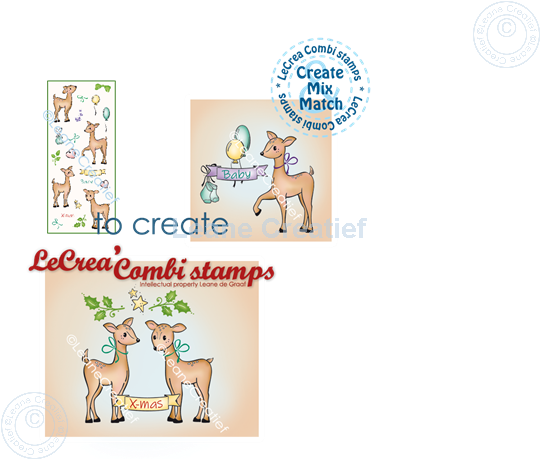 Picture of LeCreaDesign® combi clear stamp Little deer