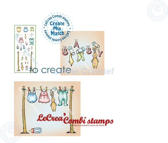 Afbeelding van LeCreaDesign® combi clear stamp Baby items