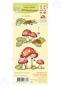 Afbeeldingen van LeCreaDesign® combi clear stamp Paddenstoelen (te combineren met Lea'biltie die 45.8566)