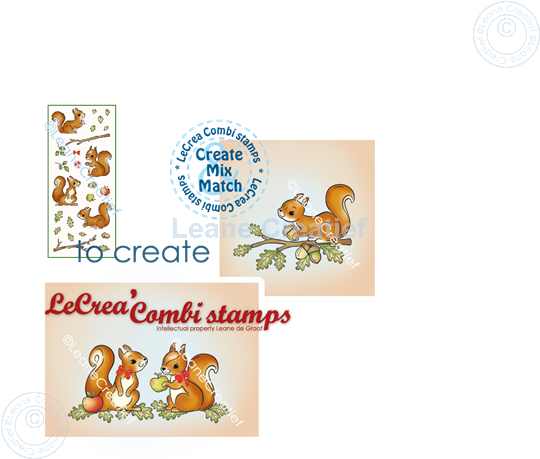 Picture of LeCreaDesign® combi clear stamp Squirrels