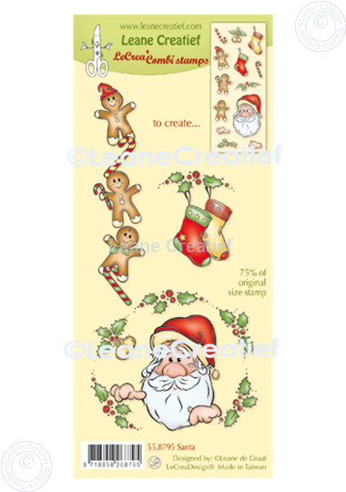 Afbeelding van LeCreaDesign® combi clear stamp Kerstman