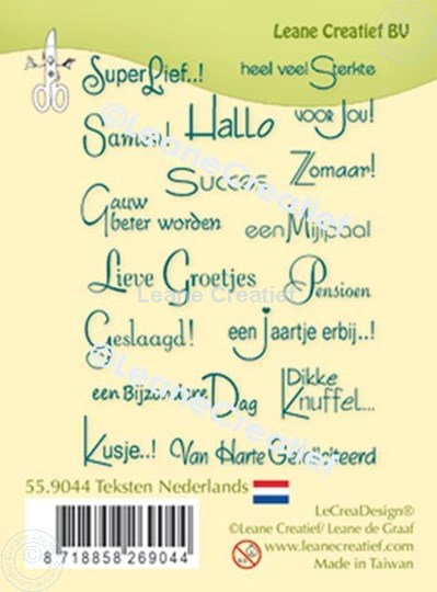 Afbeelding van LeCreaDesign® combi clear stamp Teksten Nederlands