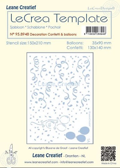 Afbeelding van Decoaratie template Confetti & Ballonnen