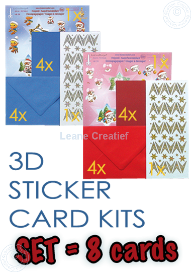 Bild von Set 51.5373 + 51.5380 Weihnachten Sticker Karten Bastelpackung Sterne