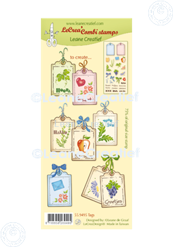 Picture of LeCreaDesign® combi clear stamp 9 different Tags, 3x4 cm