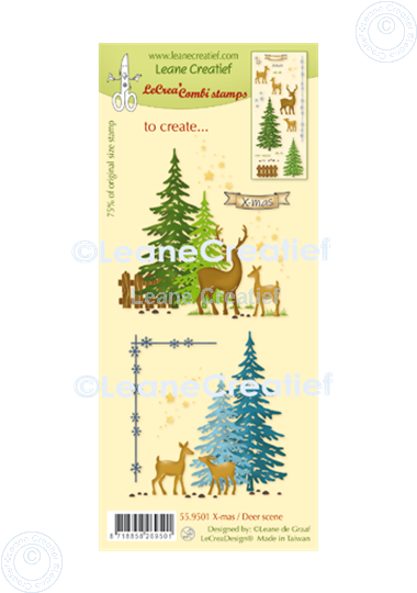 Picture of LeCreaDesign® combi clear stamp Christmas Deer scene