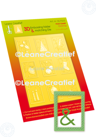 Bild von 3D Embossing Schablone & Schneideschablone, Briefmarke für Weihnachten 3x4cm, 9 Motive