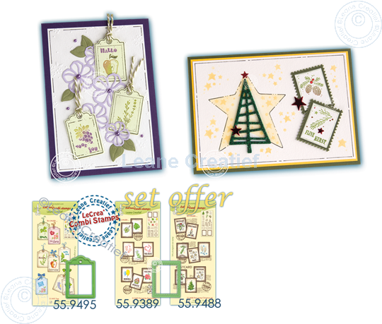 Bild von 2 postage stamps & label stamp + matching dies
